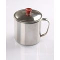 Classic Steel Taza de acero inoxidable de 9 cm con tapa